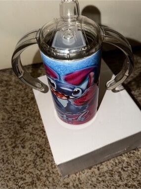 Stitch Themed Kids Sippy Cup - Blue & Pink TUMBLER